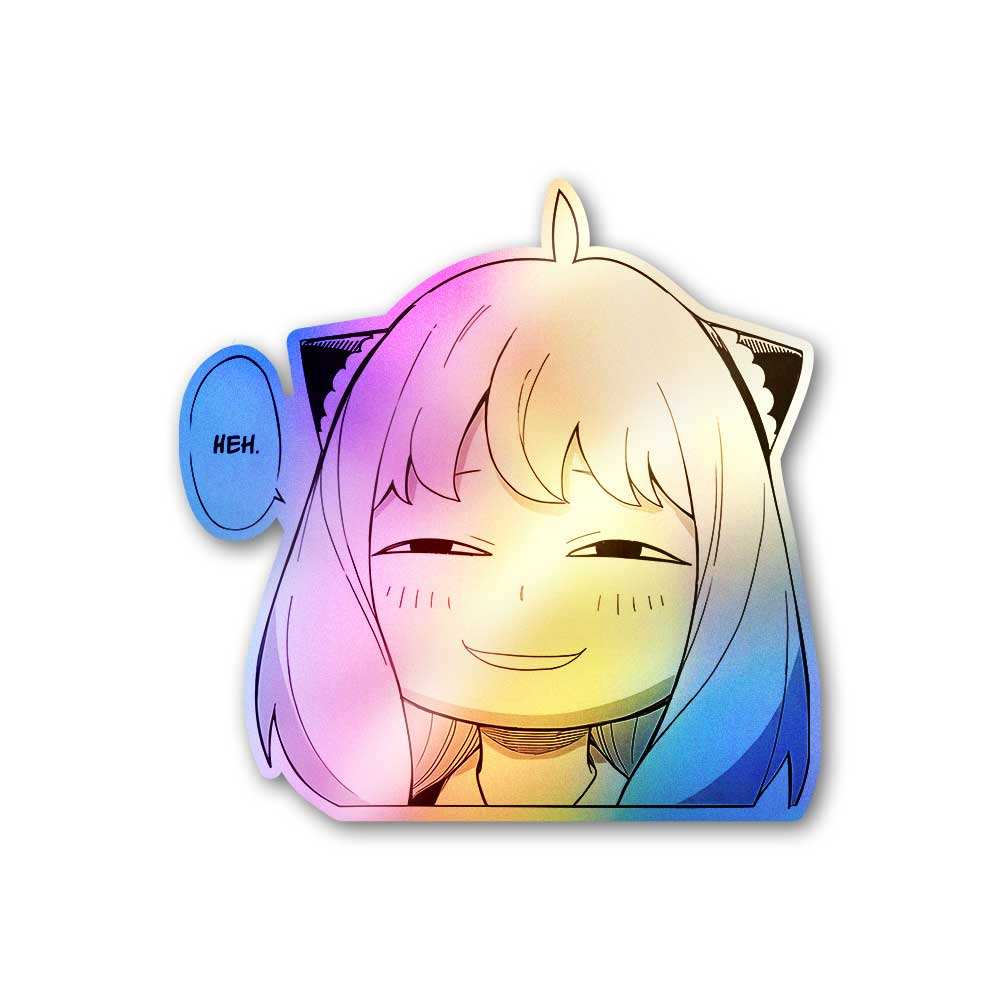 Anya Heh Holographic Sticker waterproof vinyl decal for laptop, bike, car & bottle