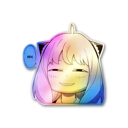 Anya Heh Holographic Sticker waterproof vinyl decal for laptop, bike, car & bottle