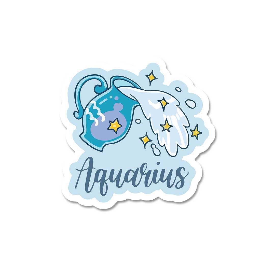 Aqaurious Energy Sticker waterproof vinyl decal for laptop, bike, car & bottle