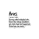 Aries Sticker waterproof vinyl decal for laptop, bike, car & bottle