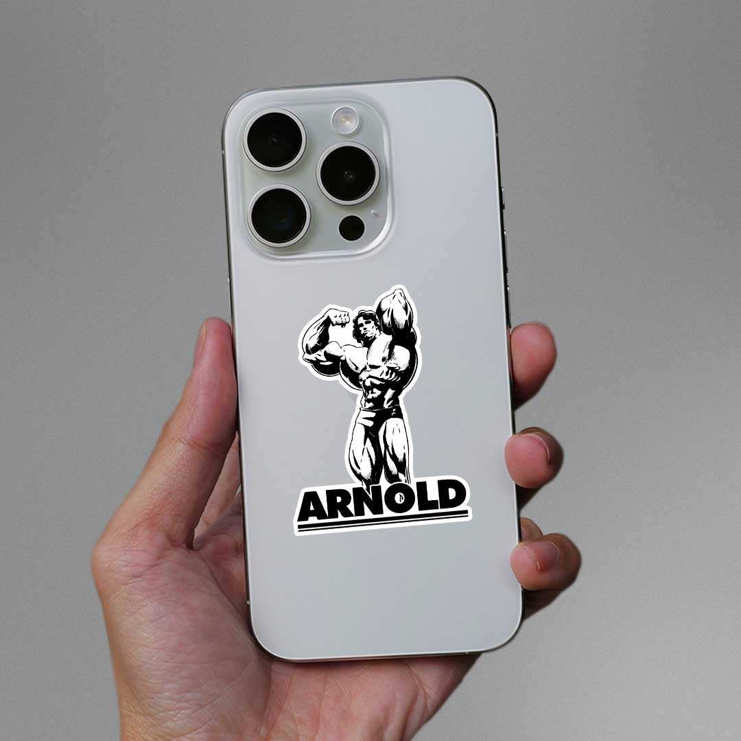 Arnold Sticker waterproof vinyl decal for laptop, bike, car & bottle