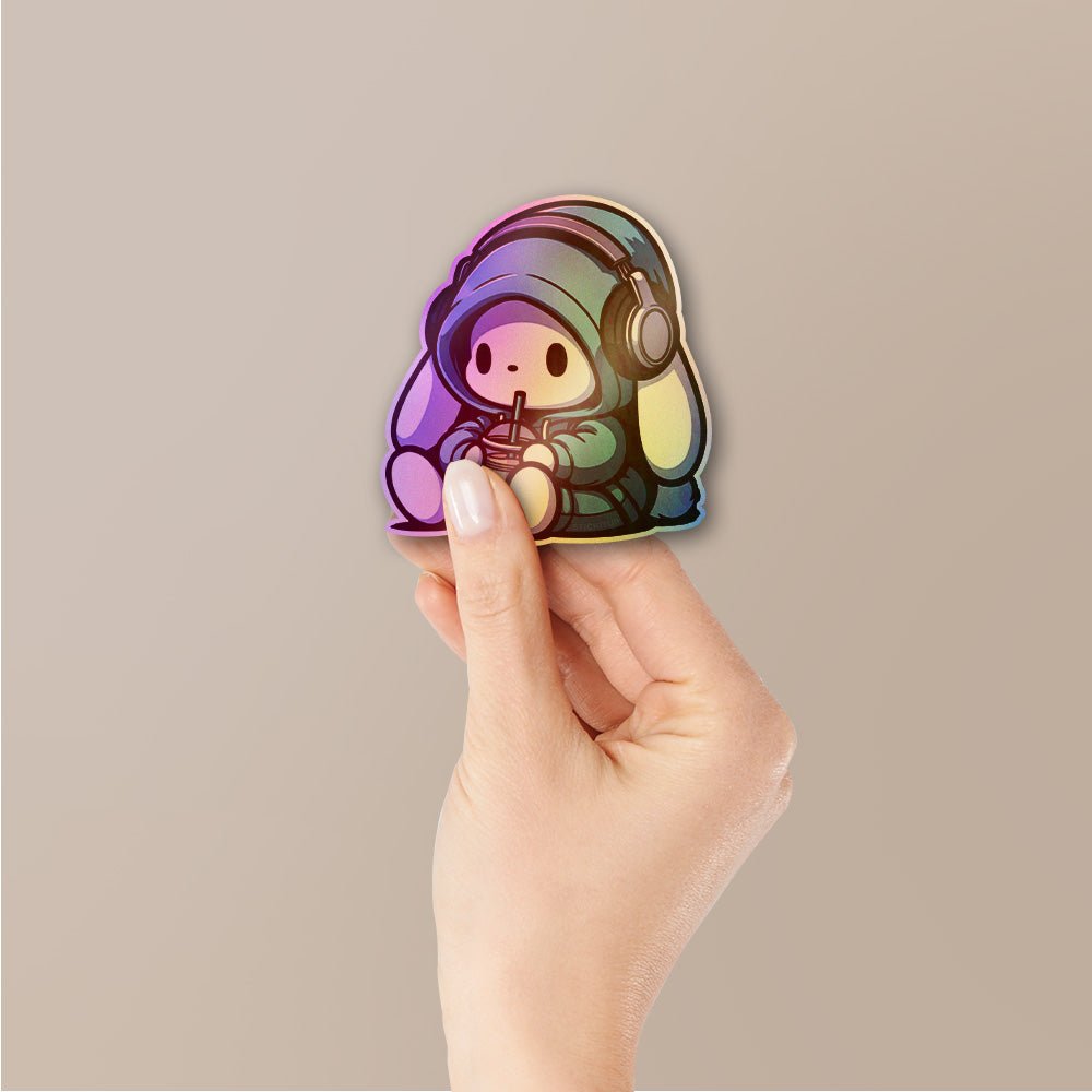 Astronaut Blue Cute Holographic Stickers - Holographic stickers | STICK IT UP