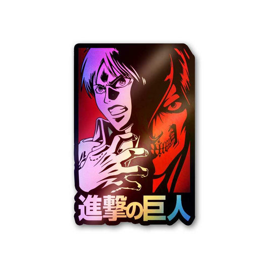 Attack On Titan Holographic Sticker waterproof vinyl decal for laptop, bike, car & bottle