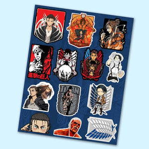 Attack on titan Mini Sticker Sheet waterproof vinyl decal for laptop, bike, car & bottle