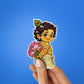Baby Krishna With Lotus Glitter Sticker - Glitter Stickers | STICK IT UP