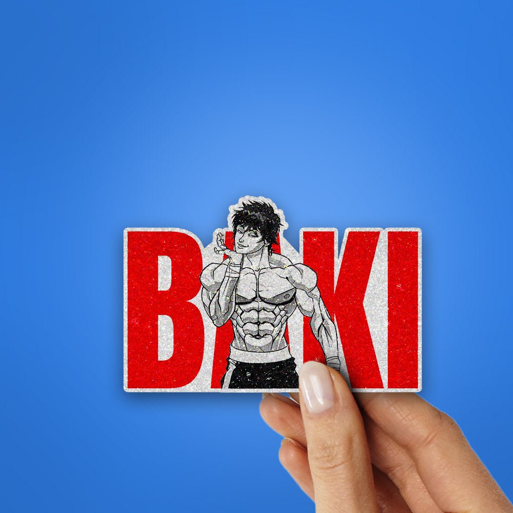 Baki 0.3 Glitter Sticker waterproof vinyl decal for laptop, bike, car & bottle