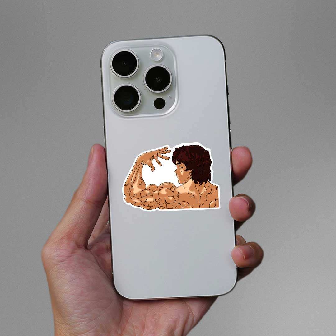 Baki Back Sticker waterproof vinyl decal for laptop, bike, car & bottle