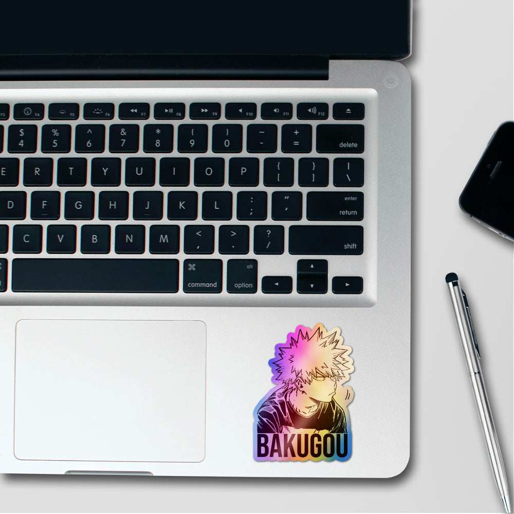 Bakugou Holographic Stickers waterproof vinyl decal for laptop, bike, car & bottle