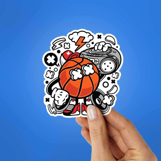 Basketball Beatbox Sticker waterproof vinyl decal for laptop, bike, car & bottle