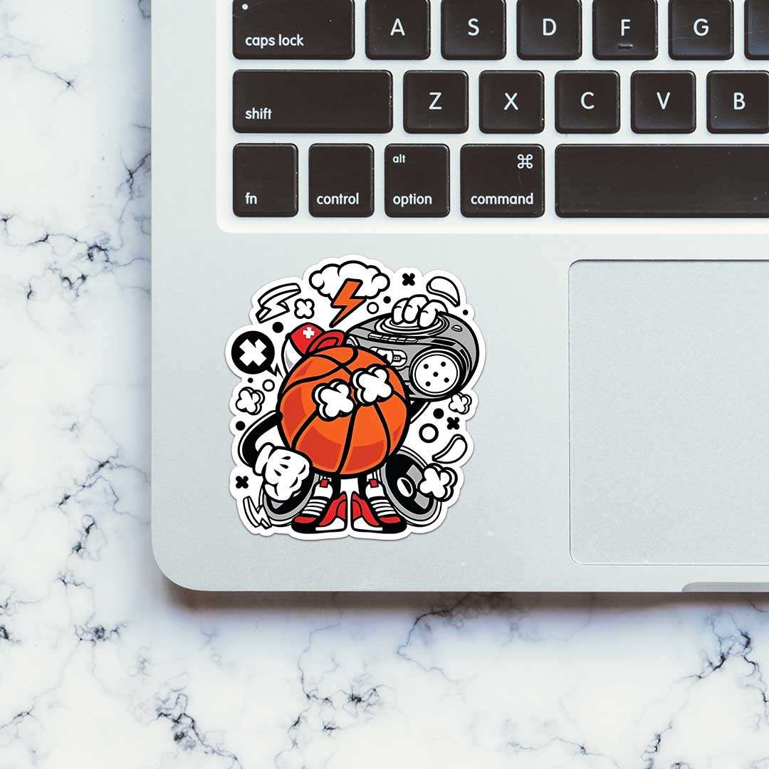 Basketball Beatbox Sticker waterproof vinyl decal for laptop, bike, car & bottle