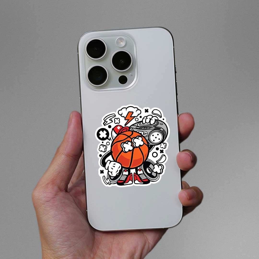 Basketball Beatbox Sticker waterproof vinyl decal for laptop, bike, car & bottle