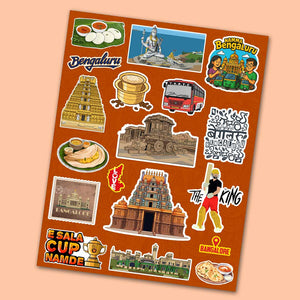 Bengaluru Mini Sticker Sheet waterproof vinyl decal for laptop, bike, car & bottle