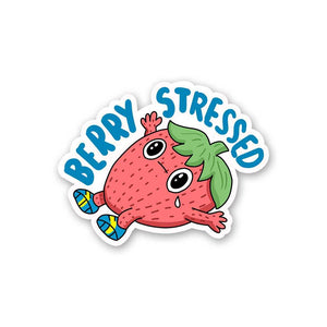 Berry Stressed Sticker waterproof vinyl decal for laptop, bike, car & bottle