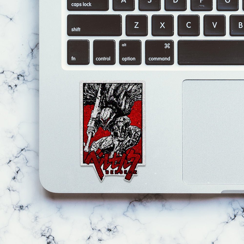 Berserker Black Glitter Sticker waterproof vinyl decal for laptop, bike, car & bottle