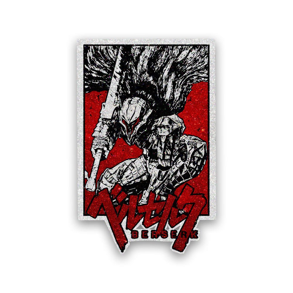 Berserker Black Glitter Sticker waterproof vinyl decal for laptop, bike, car & bottle