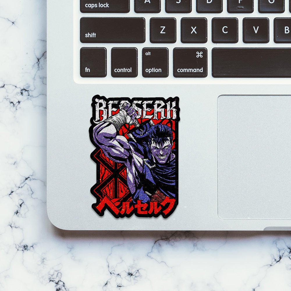Berserks Glitter Sticker waterproof vinyl decal for laptop, bike, car & bottle