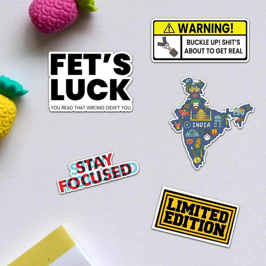 Best Sellers Sticker Pack [5 sticker] waterproof vinyl decal for laptop, bike, car & bottle