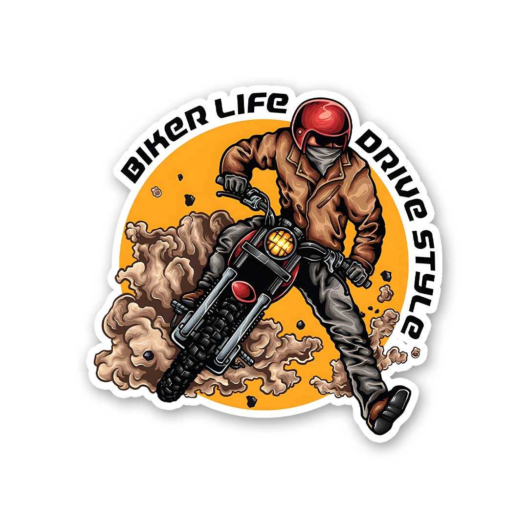 Buy Biker Life Drive Style Sticker Online | Premium Waterproof Vinyl ...