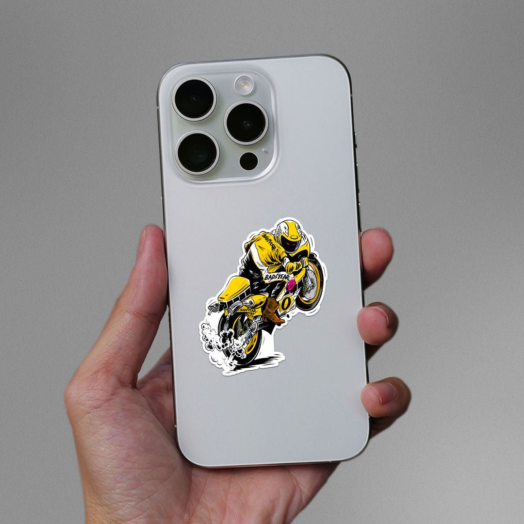 Biker Yellow Sticker - Stickers | STICK IT UP