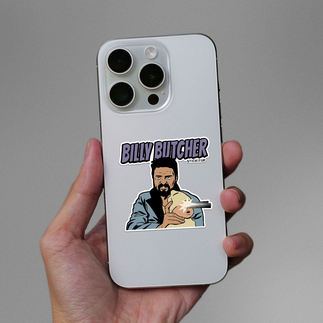 Billy Butcher Sticker waterproof vinyl decal for laptop, bike, car & bottle