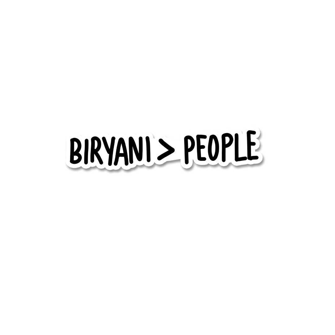 Biryani People Sticker waterproof vinyl decal for laptop, bike, car & bottle