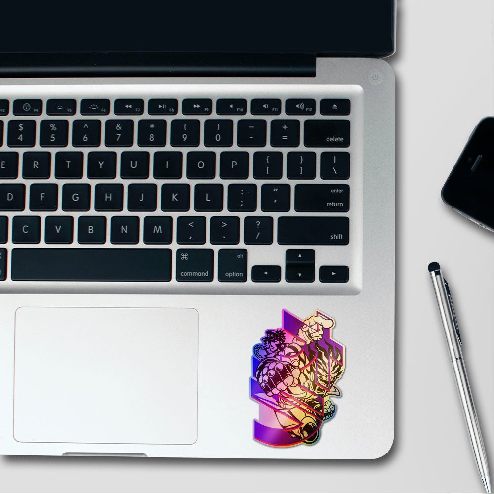 Bizarre Menacing Pose Holographic Stickers - Holographic stickers | STICK IT UP