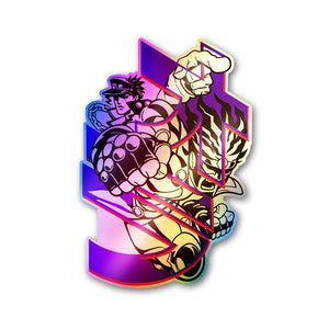 Bizarre Menacing Pose Holographic Stickers - Holographic stickers | STICK IT UP