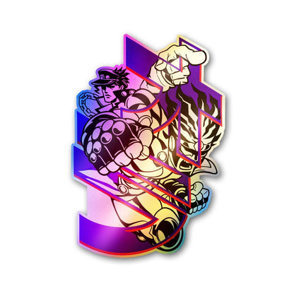 Bizarre Menacing Pose Holographic Stickers - Holographic stickers | STICK IT UP
