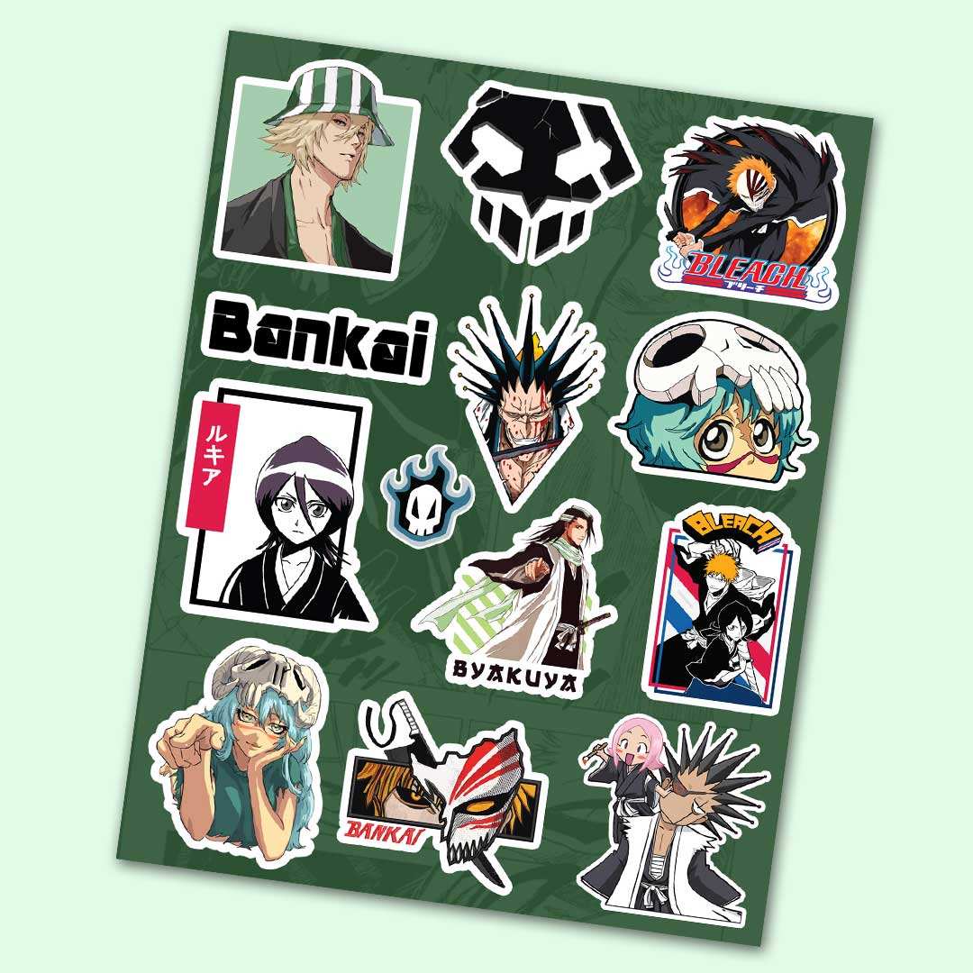 Bleach Mini Sticker Sheet waterproof vinyl decal for laptop, bike, car & bottle