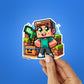 BLOCKY STEVE Sticker waterproof vinyl decal for laptop, bike, car & bottle