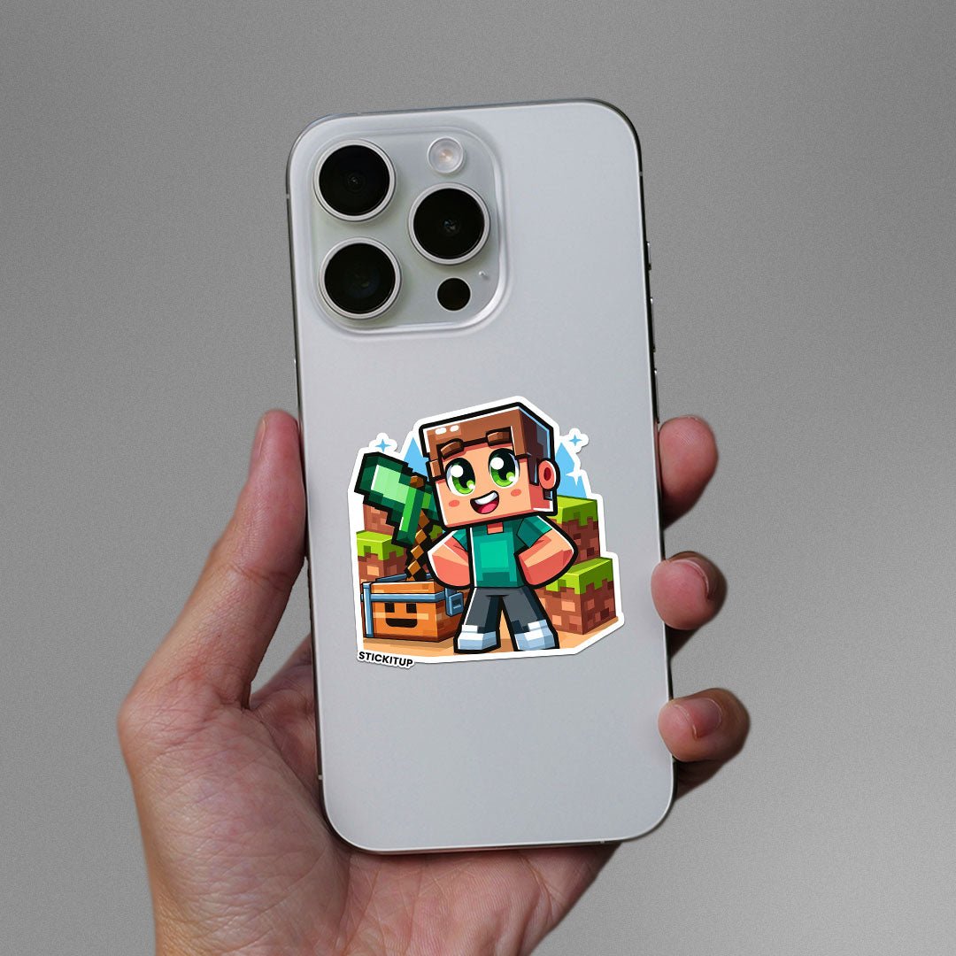 BLOCKY STEVE Sticker - STICK IT UP