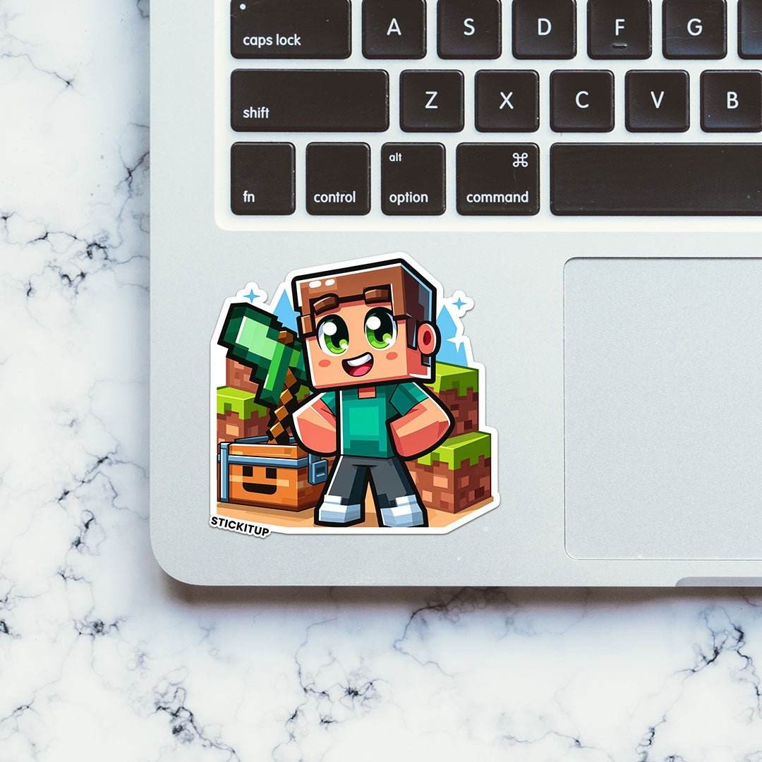 BLOCKY STEVE Sticker - STICK IT UP