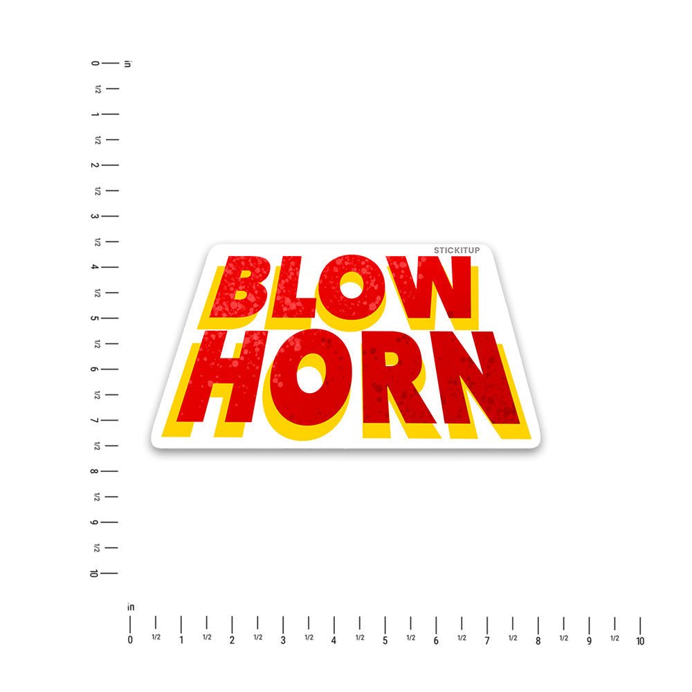 Blow Horn Bumper Sticker waterproof vinyl decal for laptop, bike, car & bottle
