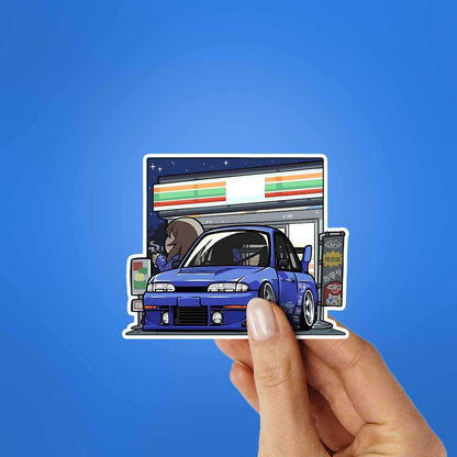 Blue Car Sticker waterproof vinyl decal for laptop, bike, car & bottle