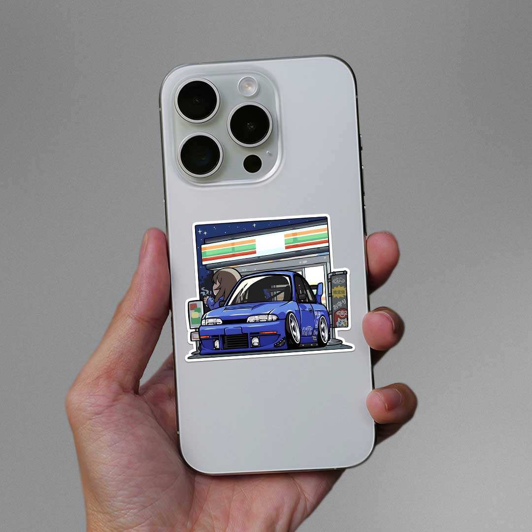 Blue Car Sticker waterproof vinyl decal for laptop, bike, car & bottle