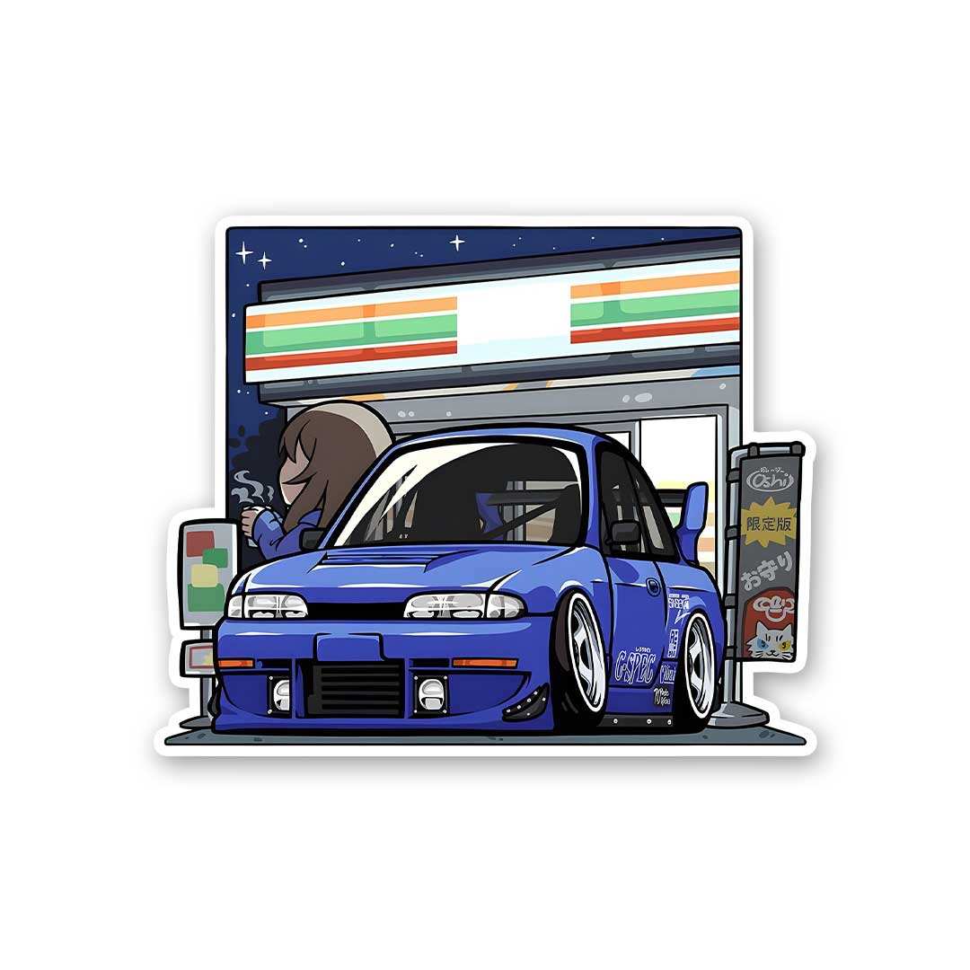 Blue Car Sticker waterproof vinyl decal for laptop, bike, car & bottle