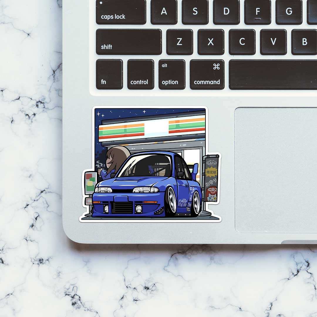 Blue Car Sticker waterproof vinyl decal for laptop, bike, car & bottle