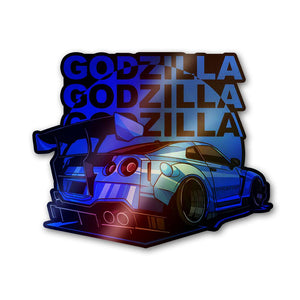 Blue Kaiju Rampage Holographic Stickers - Holographic stickers | STICK IT UP