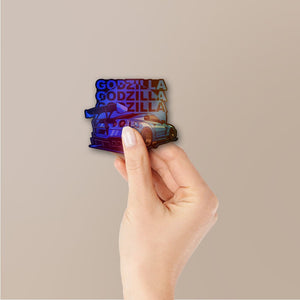 Blue Kaiju Rampage Holographic Stickers - Holographic stickers | STICK IT UP