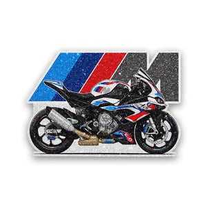 Blue Red Sportbike Glitter Sticker - Glitter Stickers | STICK IT UP