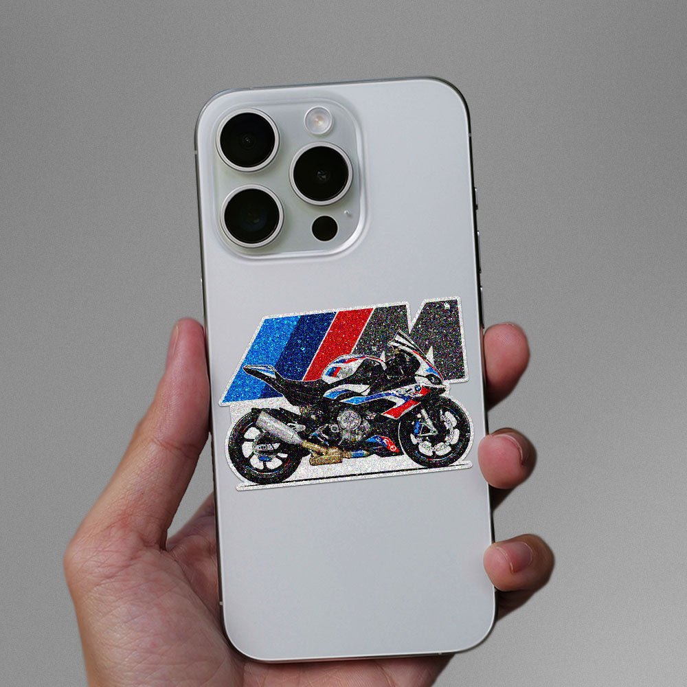 Blue Red Sportbike Glitter Sticker - Glitter Stickers | STICK IT UP