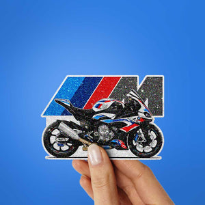 Blue Red Sportbike Glitter Sticker - Glitter Stickers | STICK IT UP