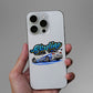 Blue White Sports Car Rear Glitter Sticker