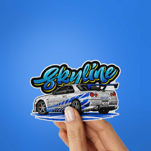Blue White Sports Car Rear Glitter Sticker - Glitter Stickers | STICK IT UP