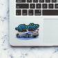 Blue White Sports Car Rear Glitter Sticker - Glitter Stickers | STICK IT UP