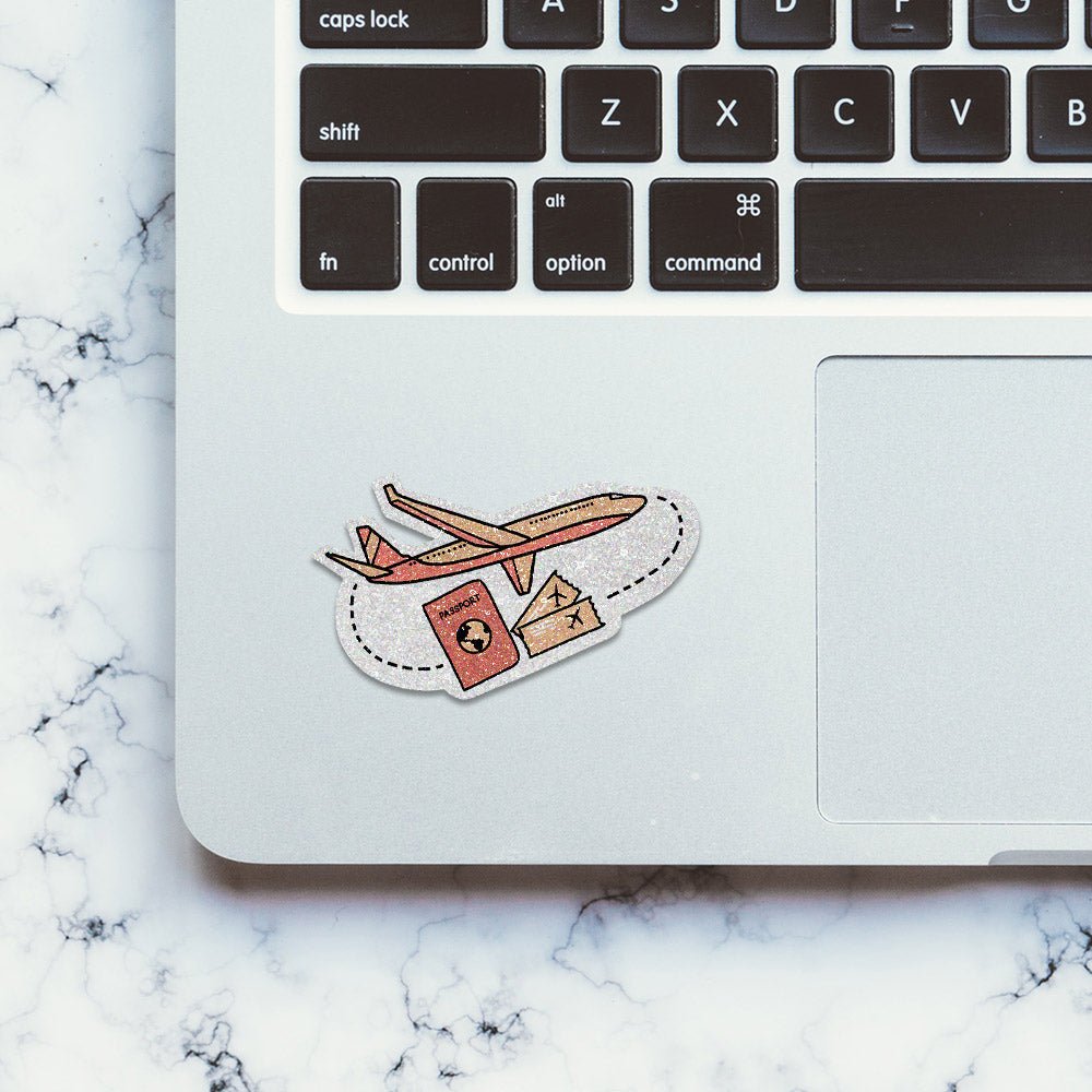 Boarding Pass Glitter Sticker waterproof vinyl decal for laptop, bike, car & bottle