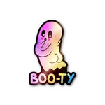 Boo Ty Holographic Sticker waterproof vinyl decal for laptop, bike, car & bottle