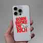 Born Broke Die Rich Glitter Sticker - Glitter Stickers | STICK IT UP