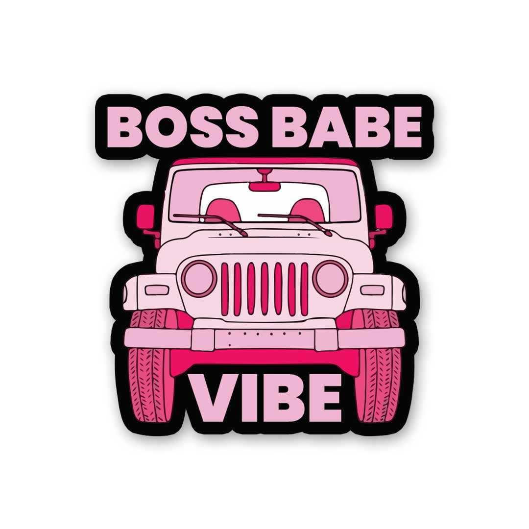 Boss Babe Vibe Sticker waterproof vinyl decal for laptop, bike, car & bottle