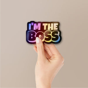 Boss Sticker Holographic Stickers waterproof vinyl decal for laptop, bike, car & bottle